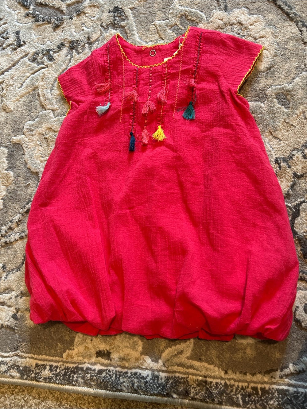 NWT Catimini Pink Tassel Bubble Dress